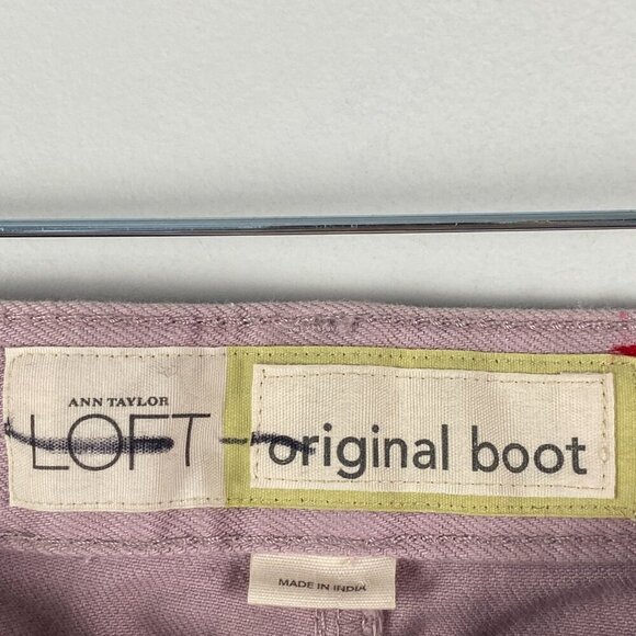 Ann Taylor Loft Original Boot Jeans Size 8 Pink Mid Rise Bootleg Stretch - Picture 4 of 11